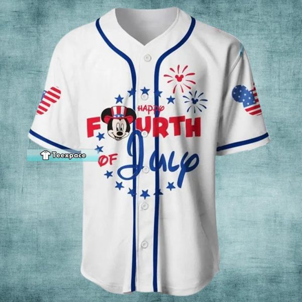Happy 4th Of July Mickey Mouse Baseball Jersey Mickey Gift