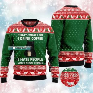 I Hate People Black Cat Sweater Black Cat Gifts 2