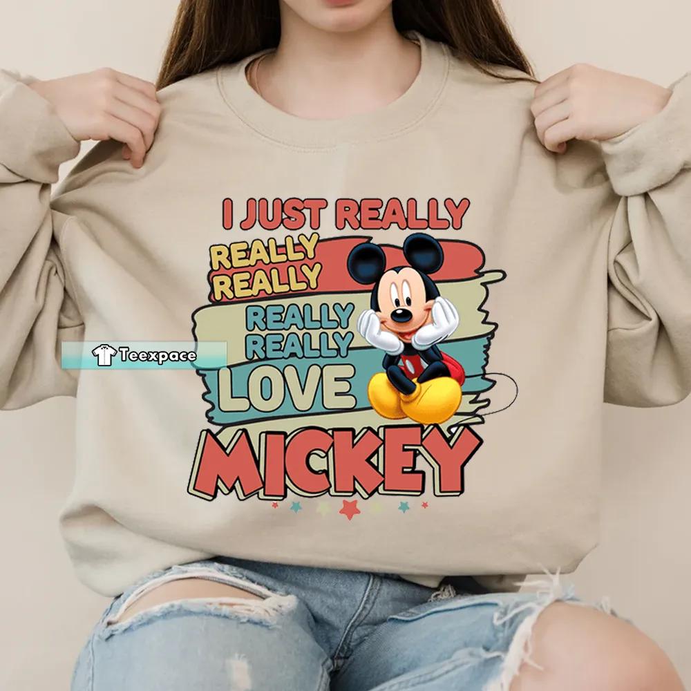I Love Mickey Sweatshirt Mickey Mouse Gift For Women