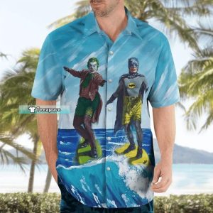 Joker And Batman Surfing Hawaiian Shirt Batman Gift 2