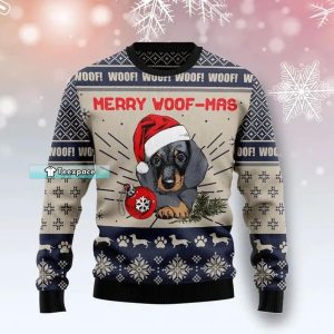 Merry Christmas Woofmas Sweater Dachshund Christmas Gift