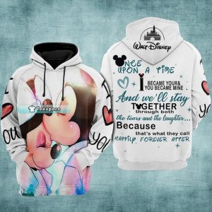 Mickey And Minnie Kissing Hoodie Mickey Mouse Gift For Her