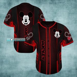 Mickey Black And Red Baseball Jersey Gift For Baseball Fans