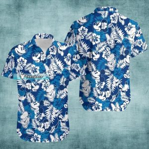 Mickey Minnie Daisy Blue Hawaiian Shirt Adult Mickey Mouse Gifts