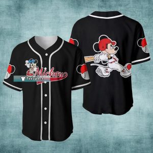 Mickey Mouse Black Baseball Jersey Baseball Coaches Gift