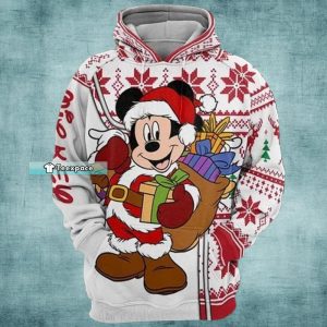 Mickey Mouse Santa White Hoodie Mickey Mouse Christmas Gift