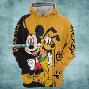 Mickey and Pluto Hoodie Mickey Mouse Gift