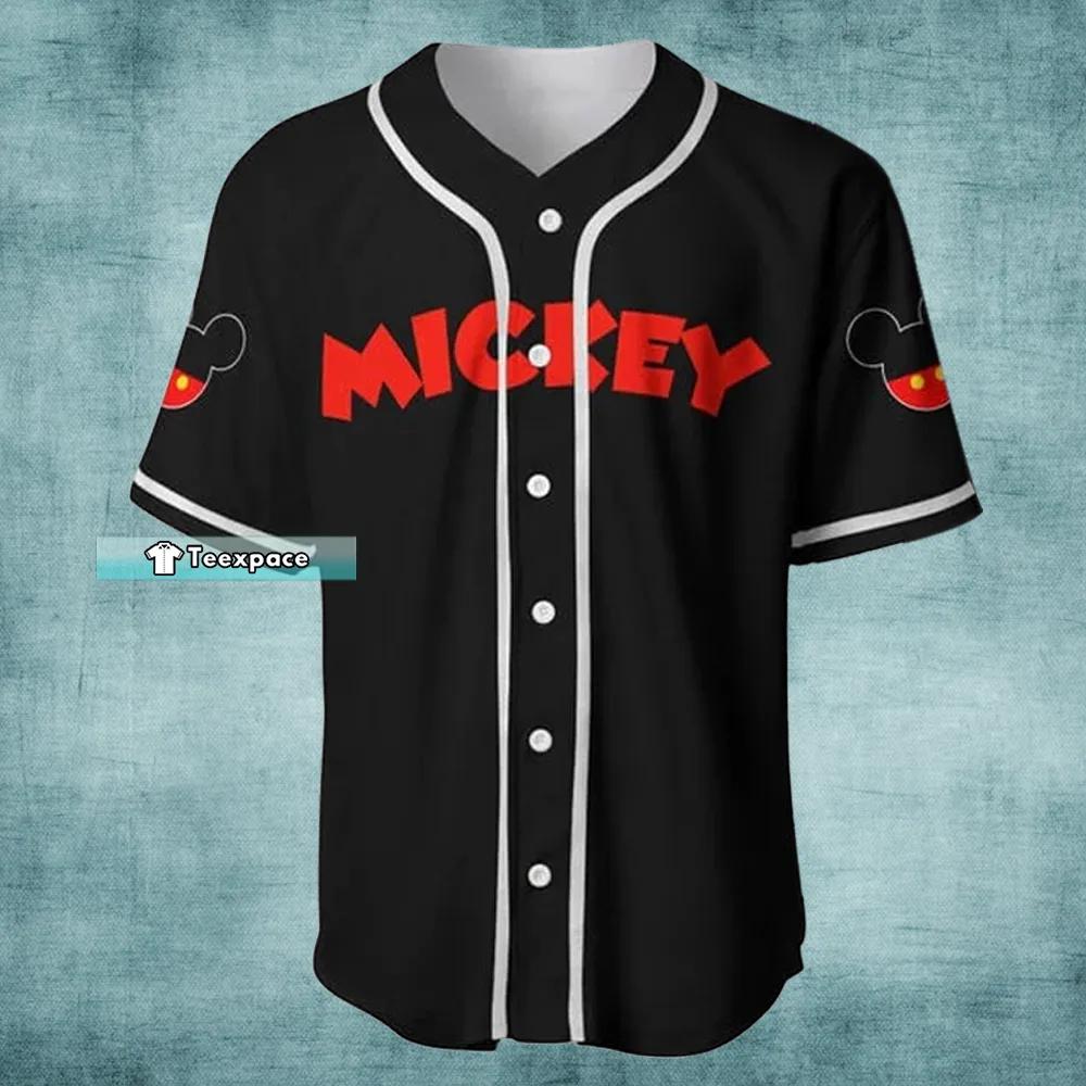 Personalized Name Black Mickey Mouse Baseball Jersey Mickey Gift 0