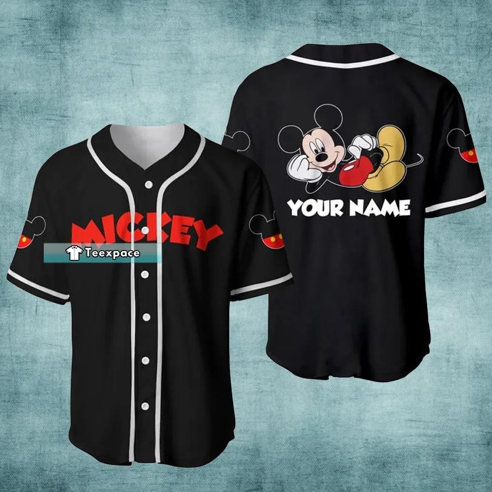 Personalized Name Black Mickey Mouse Baseball Jersey Mickey Gift