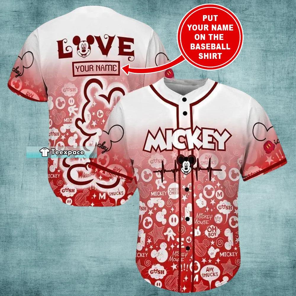 Personalized Name Love Mickey Baseball Jersey Gift For Her