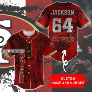 Personalized Name Number 49ers Baseball Style Jersey