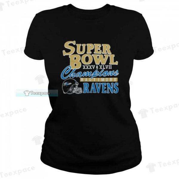 2 Time Super Bowl Champions Baltimore Ravens Shirt