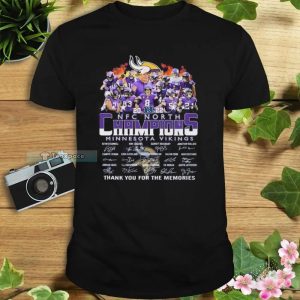2022 NFC North Champions Thank You For The Memories Signatures Vikings Shirt