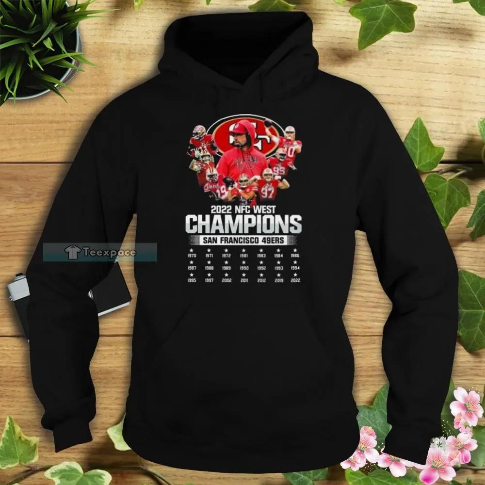2022 NFC West Champions 1970 2022 Signatures 49ers Hoodie 4