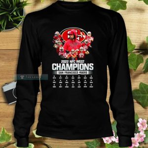 2022 NFC West Division Champions Signatures 49ers Long Sleeve Shirt 3