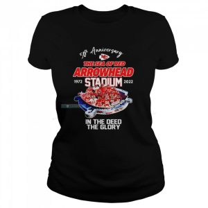 50th Anniversary The Sea Of Red Arrowhead Stadium Chiefs T Shirt Womens