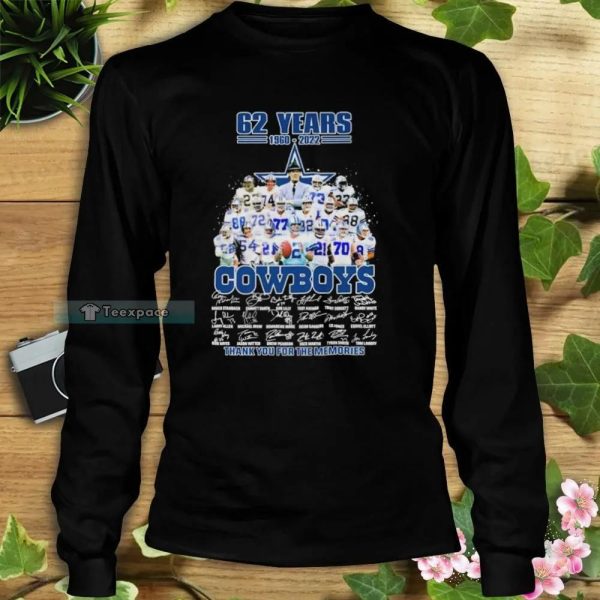 62 Year 1960 2022 Thank You For The Memories Signatures Cowboys Shirt