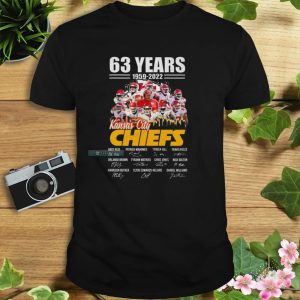 63 Years 1959-2022 Team Signatures Chiefs Shirt