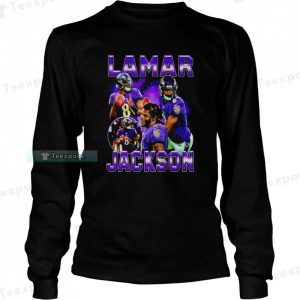 8 Lamar Jackson Ravens Long Sleeve Shirt 3