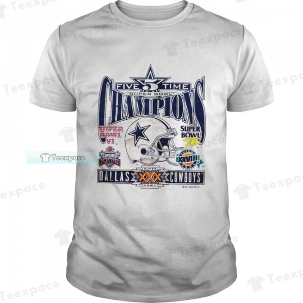 90S Five Time Super Bowl Champs Cowboys Shirt