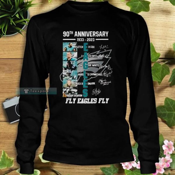 90th Anniversary 1933-2023 Fly Eagles Fly Signatures Philadelphia Eagles Shirt