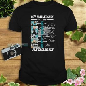 90th Anniversary 1933-2023 Fly Eagles Fly Signatures Philadelphia Eagles Shirt