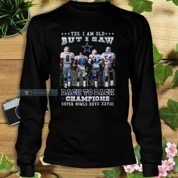 Back To Back Champions Super Bowl XXVII XXVIII Signatures Cowboys Shirt