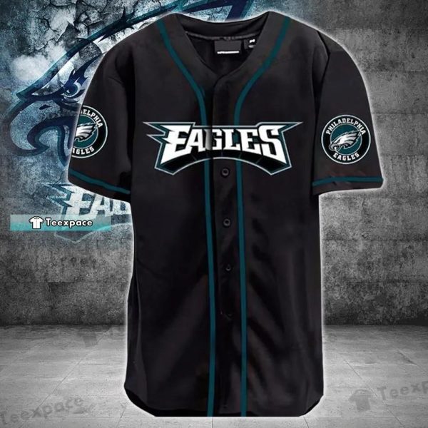 Black Philadelphia Eagles Limited Button Up Baseball Jersey