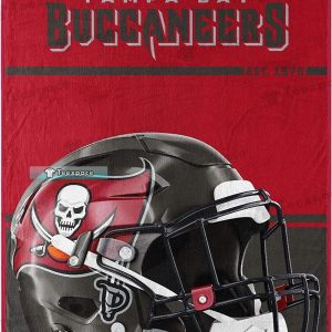 Buccaneers Football Helmet Red Blanket