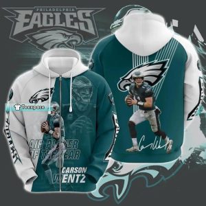 Carson Wentz Eagles 3D Hoodie Eagles Gifts For Dad