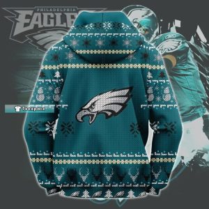 Christmas Eagles Zip Up Hoodie Eagles Gifts For Dad