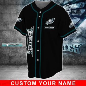 Custom Name American Philadelphia Eagles Black Baseball Jersey
