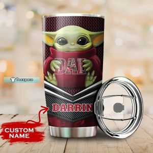Custom Name Baby Yoda Tampa Bay Buccaneers Tumbler Gift For Dad 0