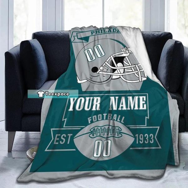 Custom Name Number Philadelphia Eagles Comfy Throw Blanket