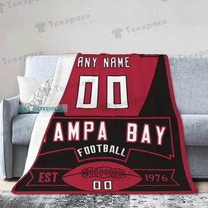 Custom Name Number Tampa Bay Buccaneers Plush Throw Blanket