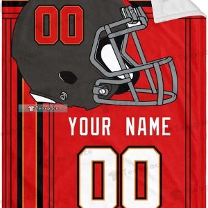 Custom Name Number Tampa Bay Football Red Shepra Blanket