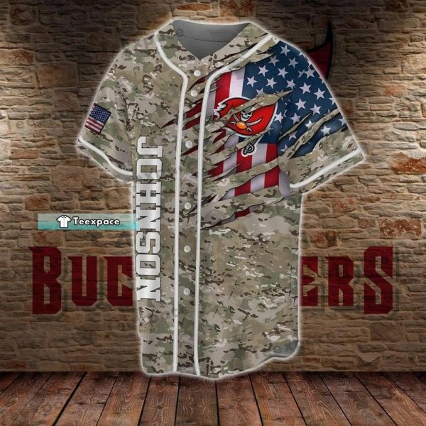 Custom Name Tampa Bay Buccaneers Salute To Service Baseball Jersey