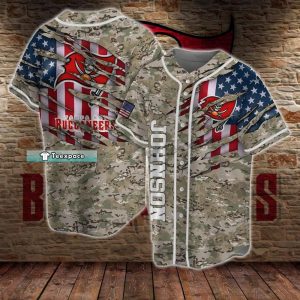 Custom Name Tampa Bay Buccaneers Salute To Service Baseball Jersey 1