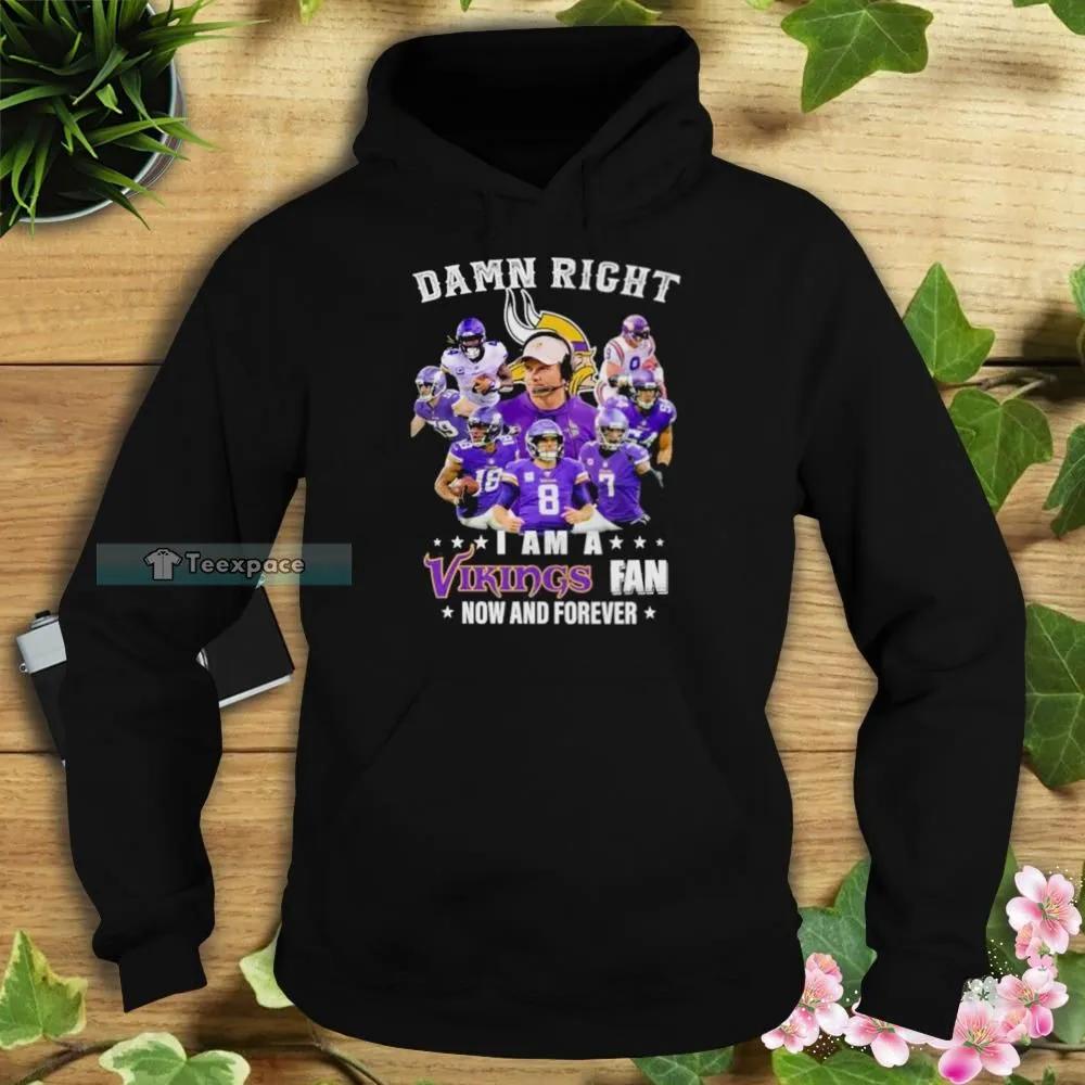 Damn Right I Am A Minnesota Vikings Fan Now And Forever Signatures Hoodie 4