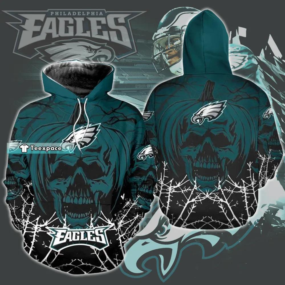 Eagles Skull Hoodie Philadelphia Eagles Gifts For Him