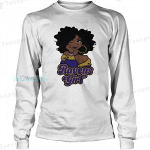 Football Black Girl Baltimore Ravens Long Sleeve Shirt 3