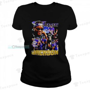 Lamar Jackson 8 2023 Ravens T Shirt Womens 2