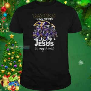 Ravens Baltimore In My Veins Jesus In My Hearts Signatures Shirt
