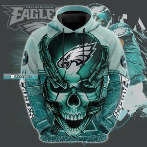 Skull Kelly Green Philadelphia Eagles Hoodie Eagles Gifts 2