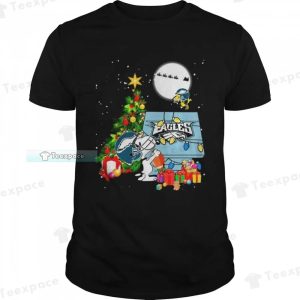 Snoopy And Woodstock Eagles Home Merry Christmas Shirt