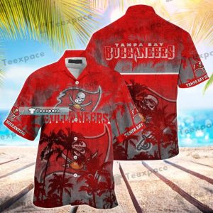 Tampa Bay Buccaneers Palms Red Hawaiian Shirt