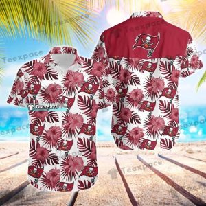 Tampa Bay Buccaneers Red Floral Hawaiian Shirt