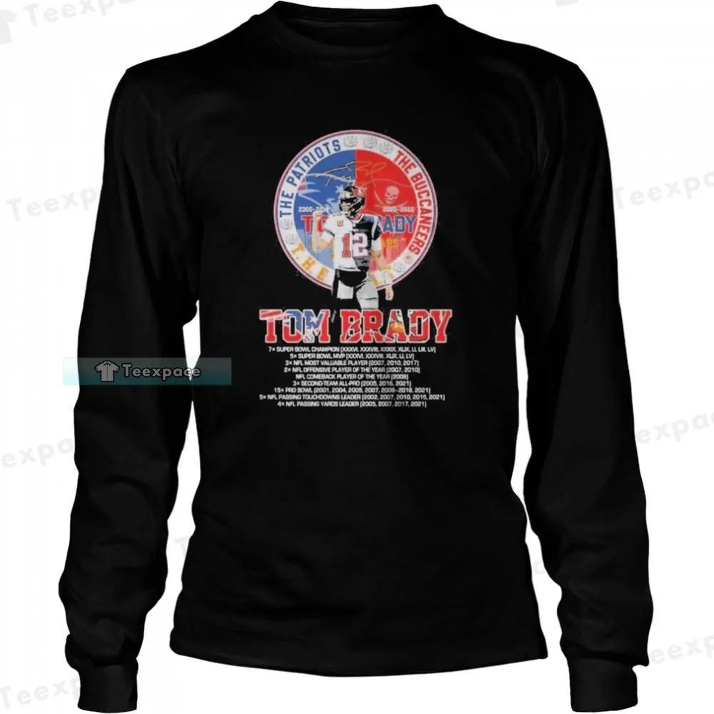 Tom Brady The Patriots 2000 2019 The Buccaneers 2020 2922 Signature Long Sleeve Shirt 3
