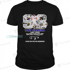 Tony Siragusa 1967-2022 Ravens 1997-2001 Super Bowl Champion Shirt