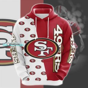 White And Red 49ers Logo Hoodie 49ers Gift